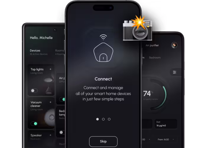Graphic representing taking screenshots across different devices