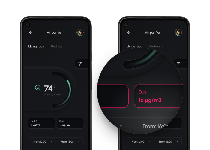 Visual regression testing comparison showing old and new React Native UI with highlighted differences